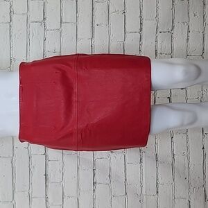 Chrissy Teigen x Revolve Gabriel Leather Mini Skirt in True Red - NWT